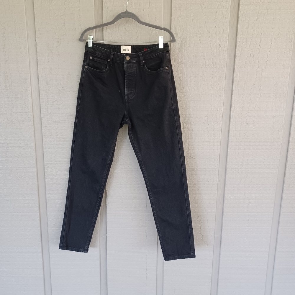 Sezane Brut Sexy Jeans Size 31 Women Button Fly Cotton Blend High Rise In Black